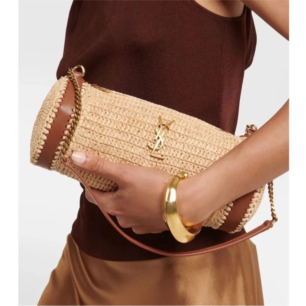 Raffia Elegant Tan Woven Tote Bag - Picture 2 of 15